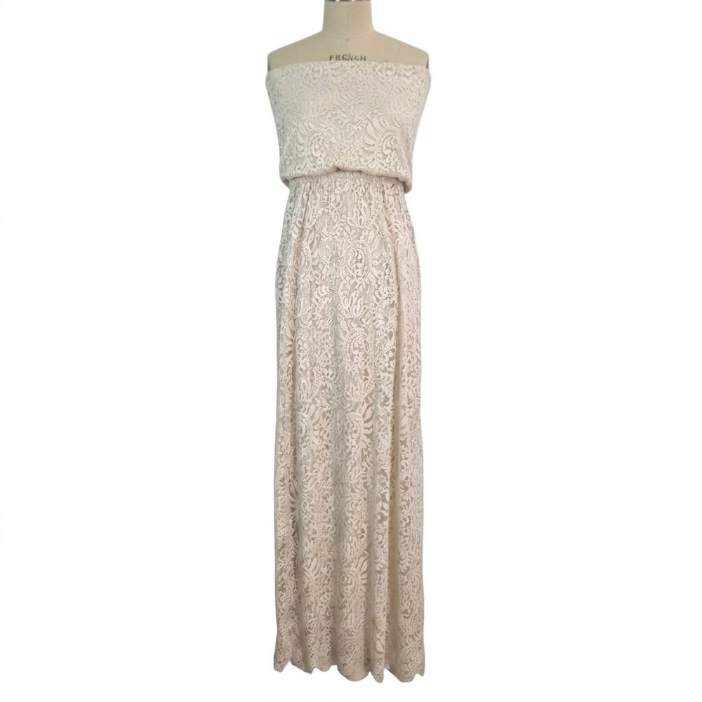Mango Basics Strapless Lace Maxi Dress Size 6 NWT